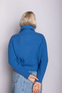 Maria Ribbed Cashmere Cardigan with Zip Closure