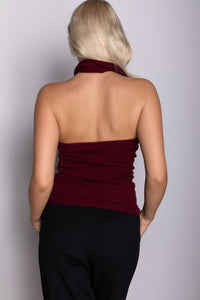 The Aurora Cashmere Cold-Shoulder Top