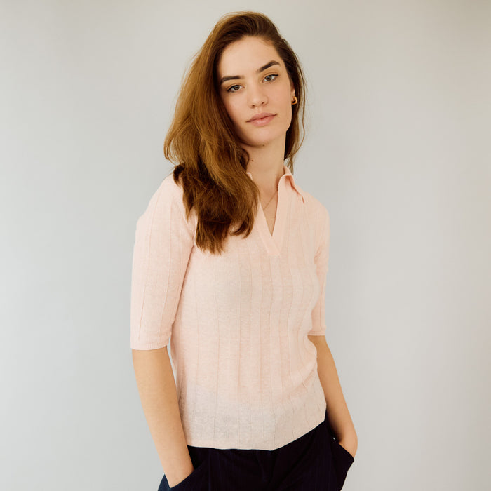 Pale Pink → carla-cashmere-blend-sweater-pale-pink-lightweight-knit-sale