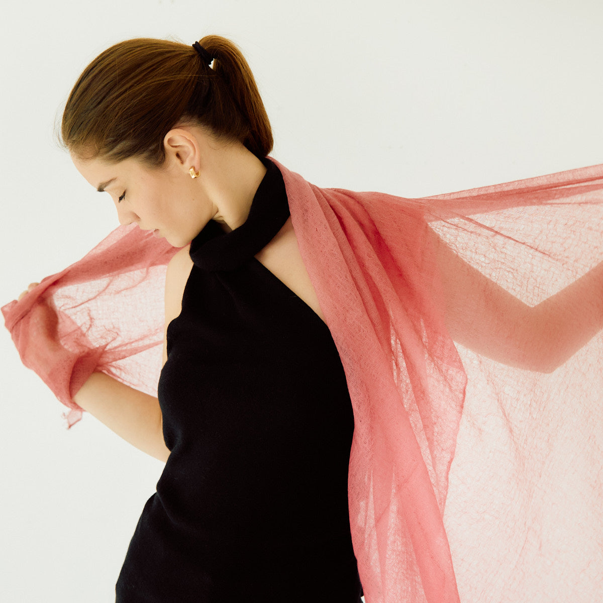 The Aurora Cashmere Cold-Shoulder Top