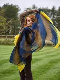 Sasha Dip-Dye Cashmere Shawl | Hand-Felted Striped Luxury