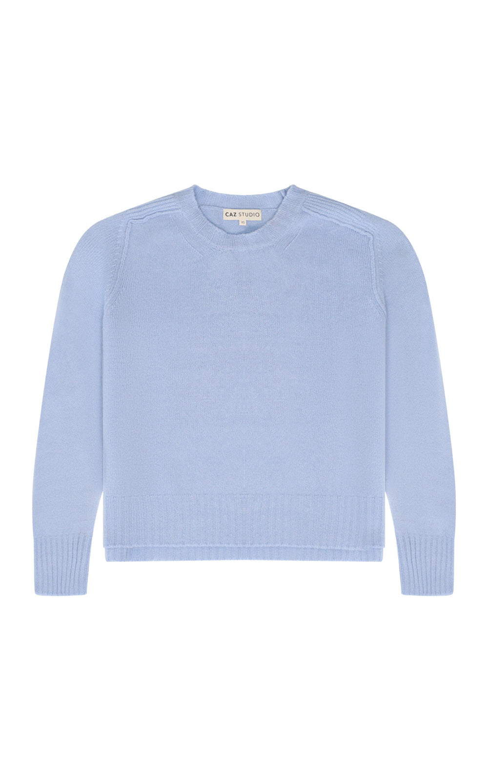 Sabrina Cashmere Blend Crew Neck Sweater – Pale Blue