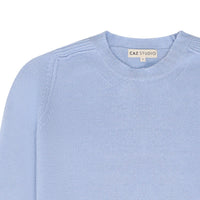 Sabrina Cashmere Blend Crew Neck Sweater – Pale Blue