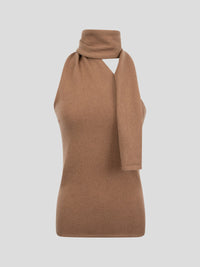 The Aurora Cashmere Cold-Shoulder Top