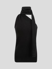 The Aurora Cashmere Cold-Shoulder Top