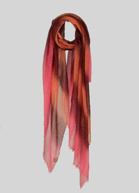Sasha Dip-Dye Cashmere Shawl | Hand-Felted Striped Luxury