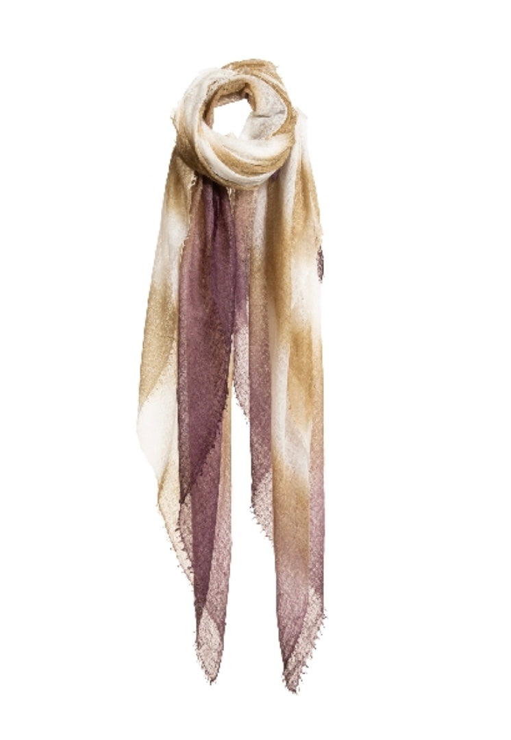 Sasha Dip-Dye Cashmere Shawl | Hand-Felted Striped Luxury