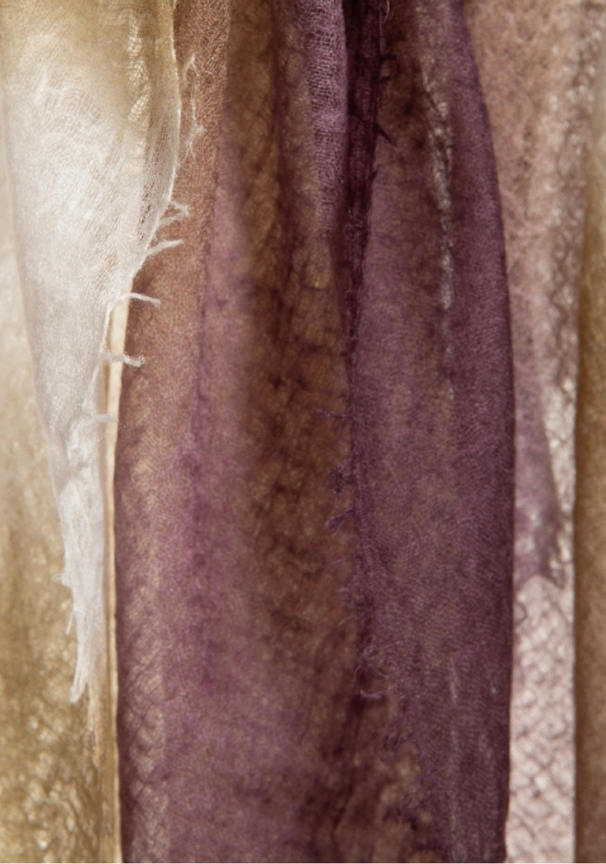 Sasha Dip-Dye Cashmere Shawl | Hand-Felted Striped Luxury