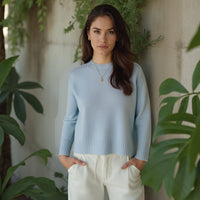 Pale Blue → sabrina-cashmere-blend-crew-neck-sweater-pale-blue-knit-sale