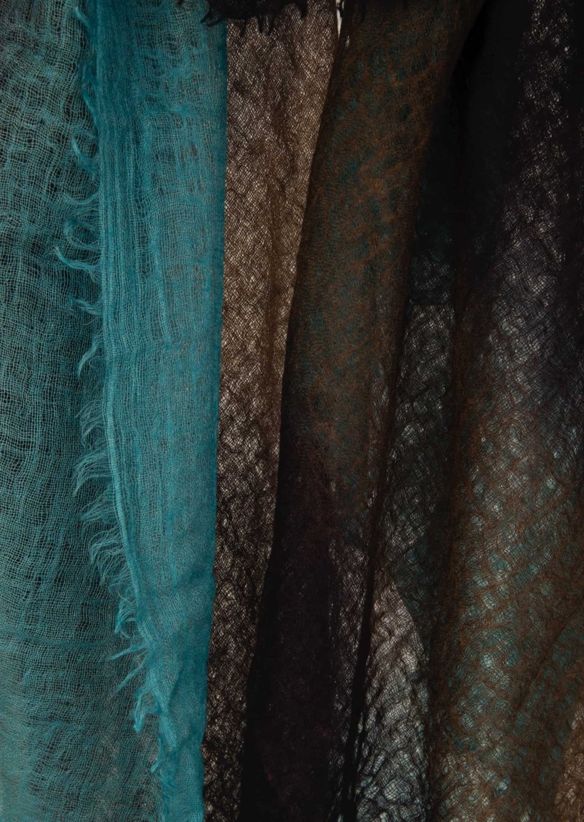 Sasha Dip-Dye Cashmere Shawl | Hand-Felted Striped Luxury