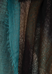 Sasha Dip-Dye Cashmere Shawl | Hand-Felted Striped Luxury