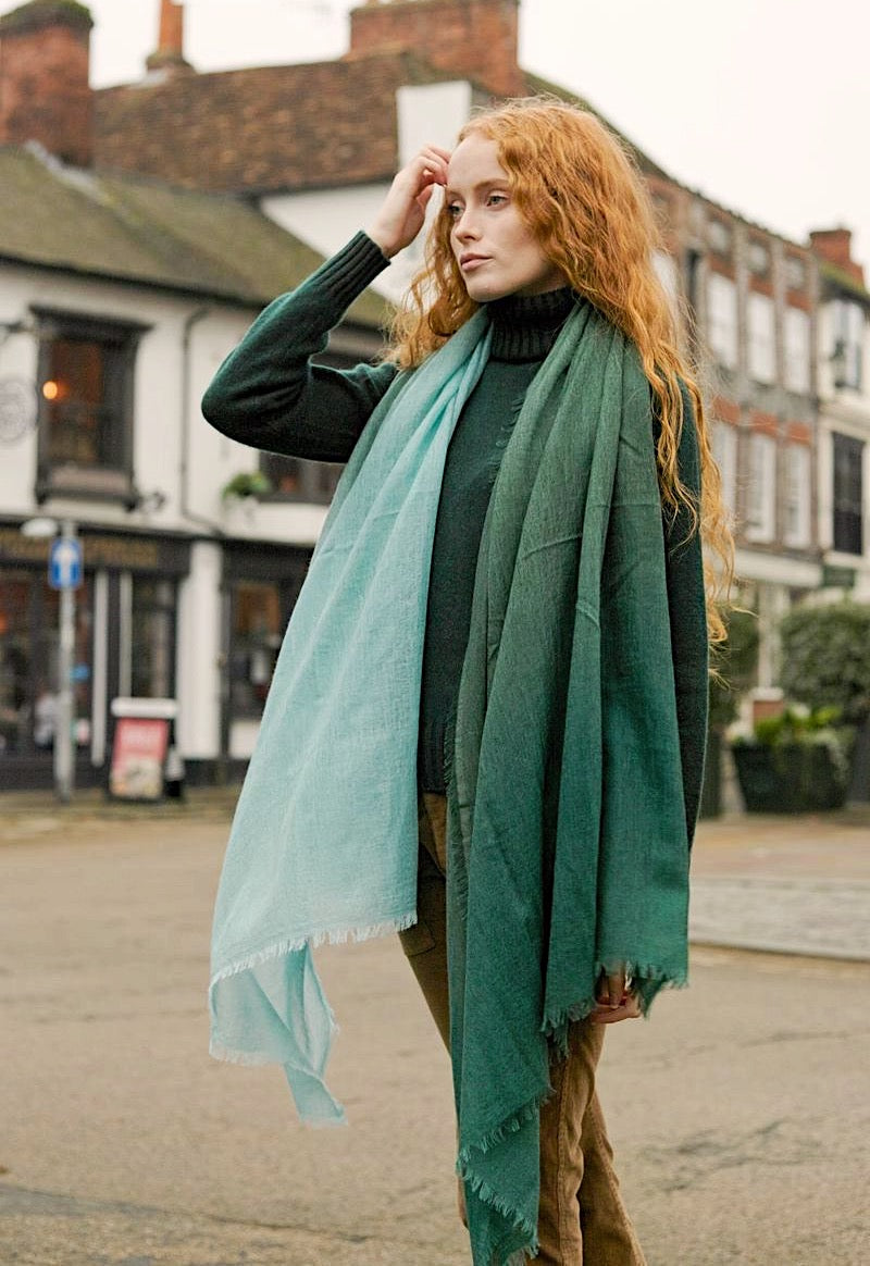 Luca Superfine Cashmere Shawl - Dip-Dyed