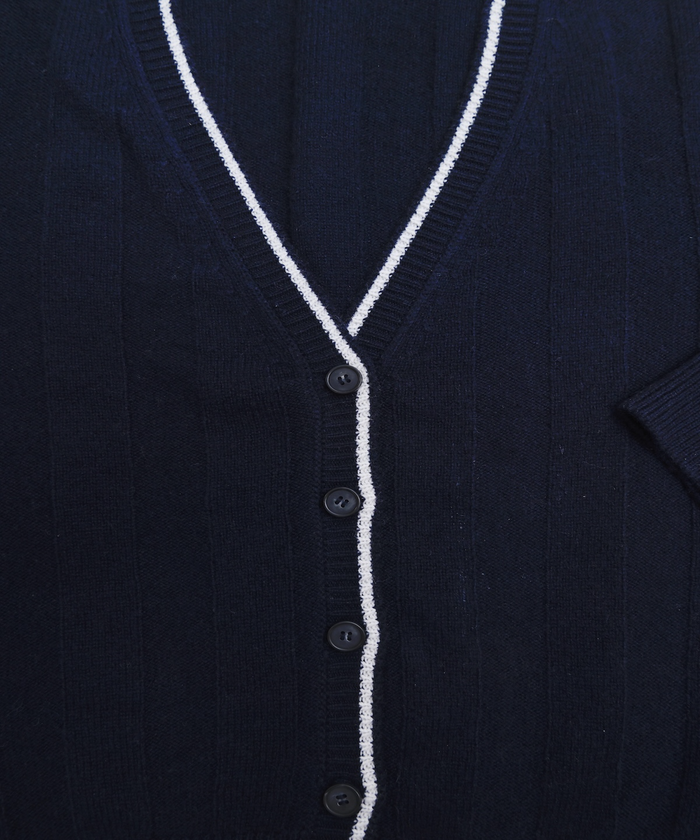 Alicia Ribbed Cashmere Cardigan – 100% Cariaggi Yarn, Made in Italy