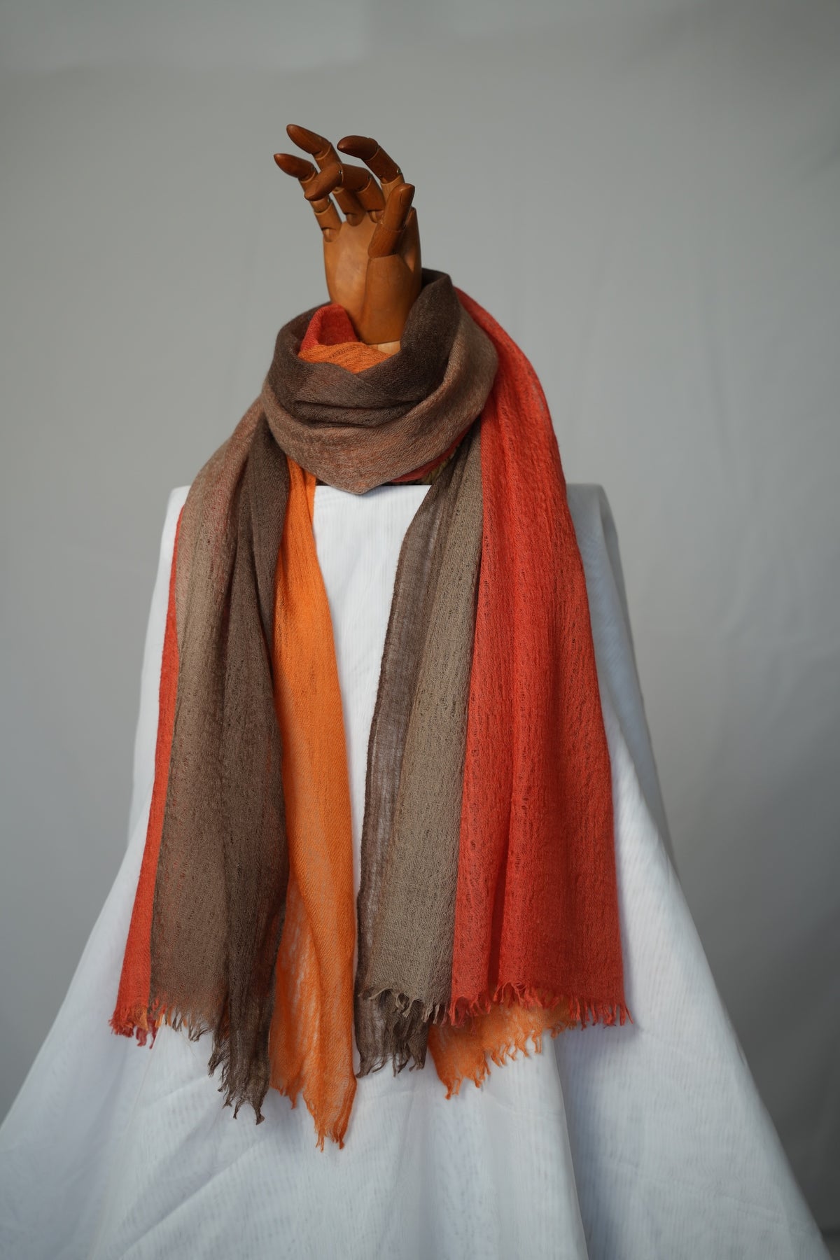 Luca Cashmere Scarf in Desert Dusk, hand-dyed in Nepal from Mongolian cashmere — CAZ Studio