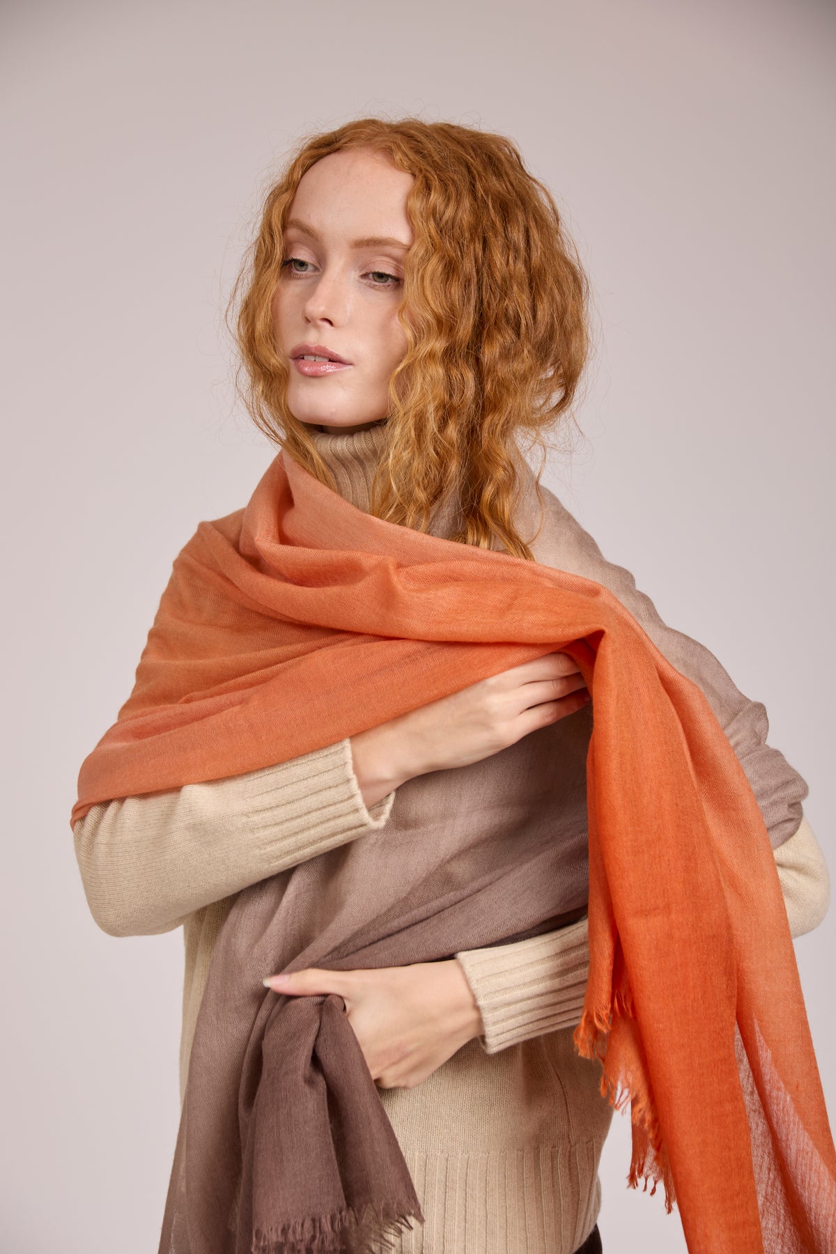 Luca Superfine Cashmere Shawl - Dip-Dyed