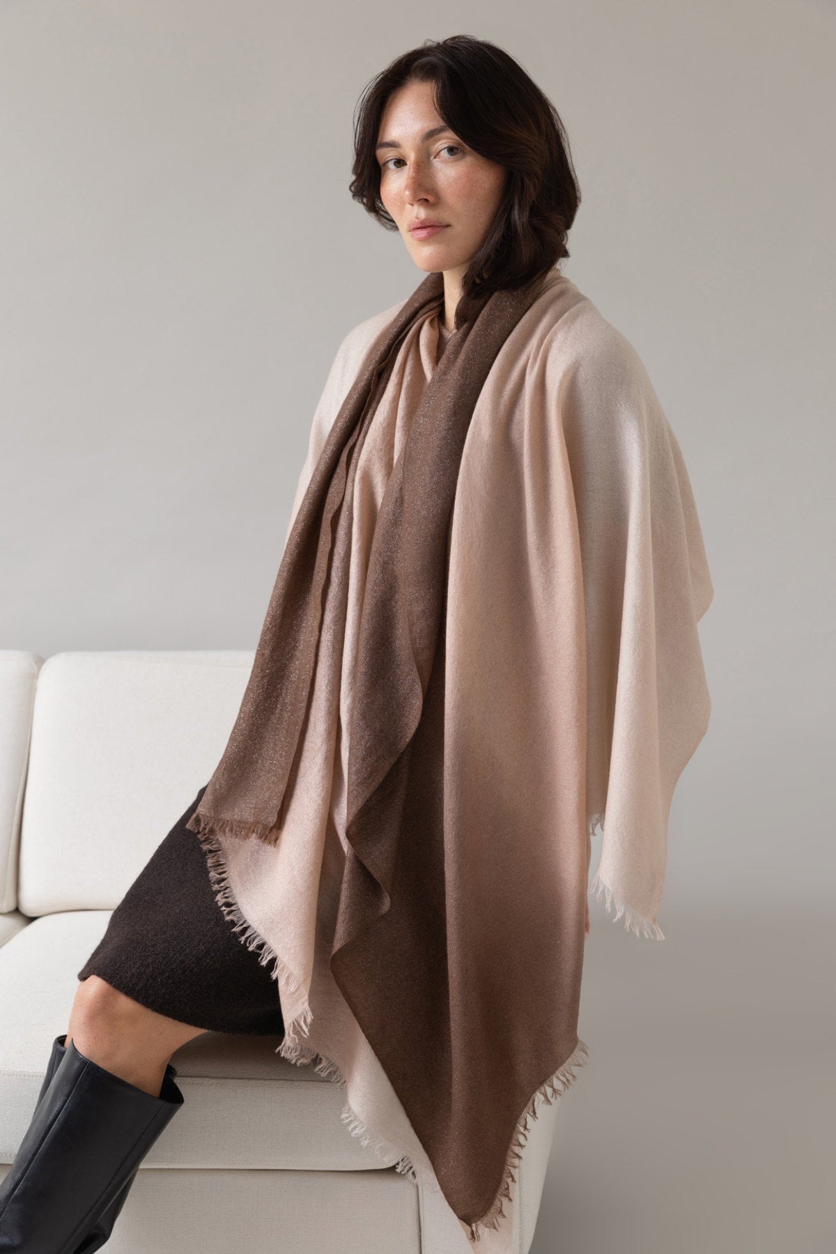 Lurex Ombré Cashmere Scarf