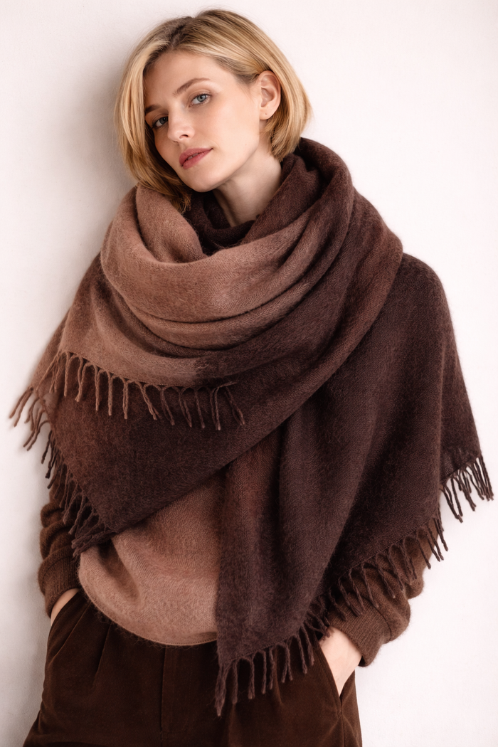 Mika Ombre Semi-Felted Cashmere Scarf