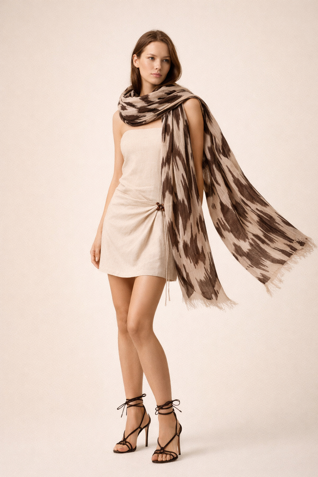 Mara Ikat Superfine Cashmere Scarf – Shadow Ikat
