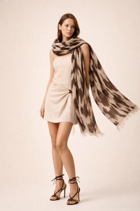 Mara Ikat Superfine Cashmere Scarf – Shadow Ikat