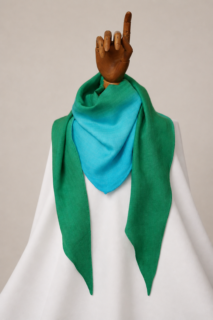 Nina Silk & Cashmere Scarf – Jade Lagoon