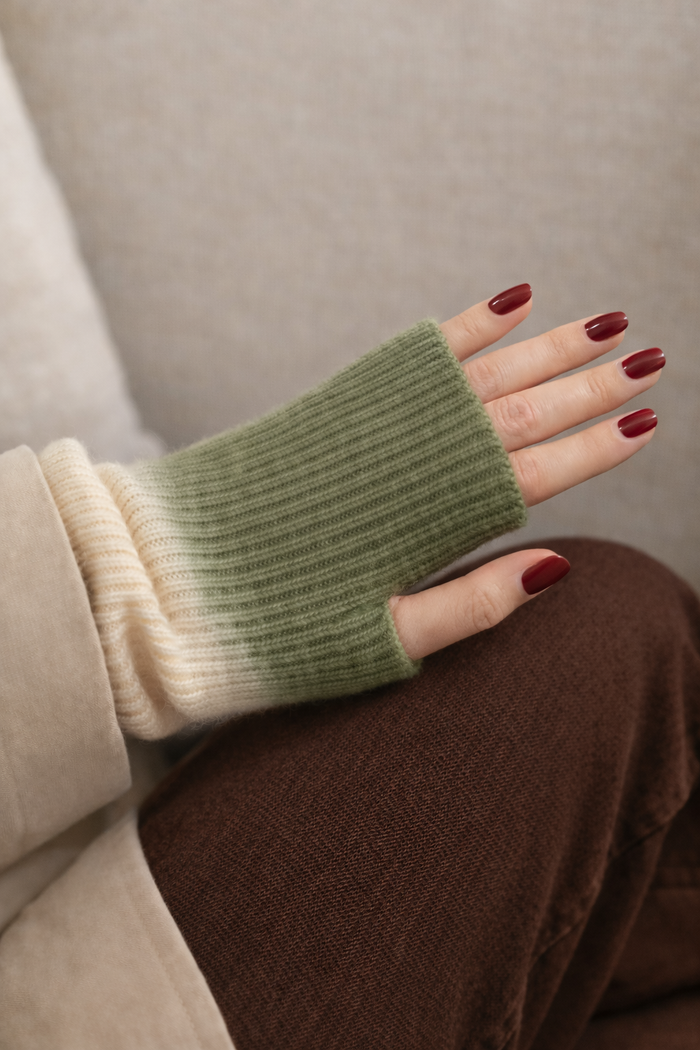 Eleni Dip-Dyed Cashmere Wrist Warmers