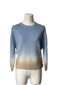 Lorenza Cashmere Sweater – Blue & Caramel Ombré