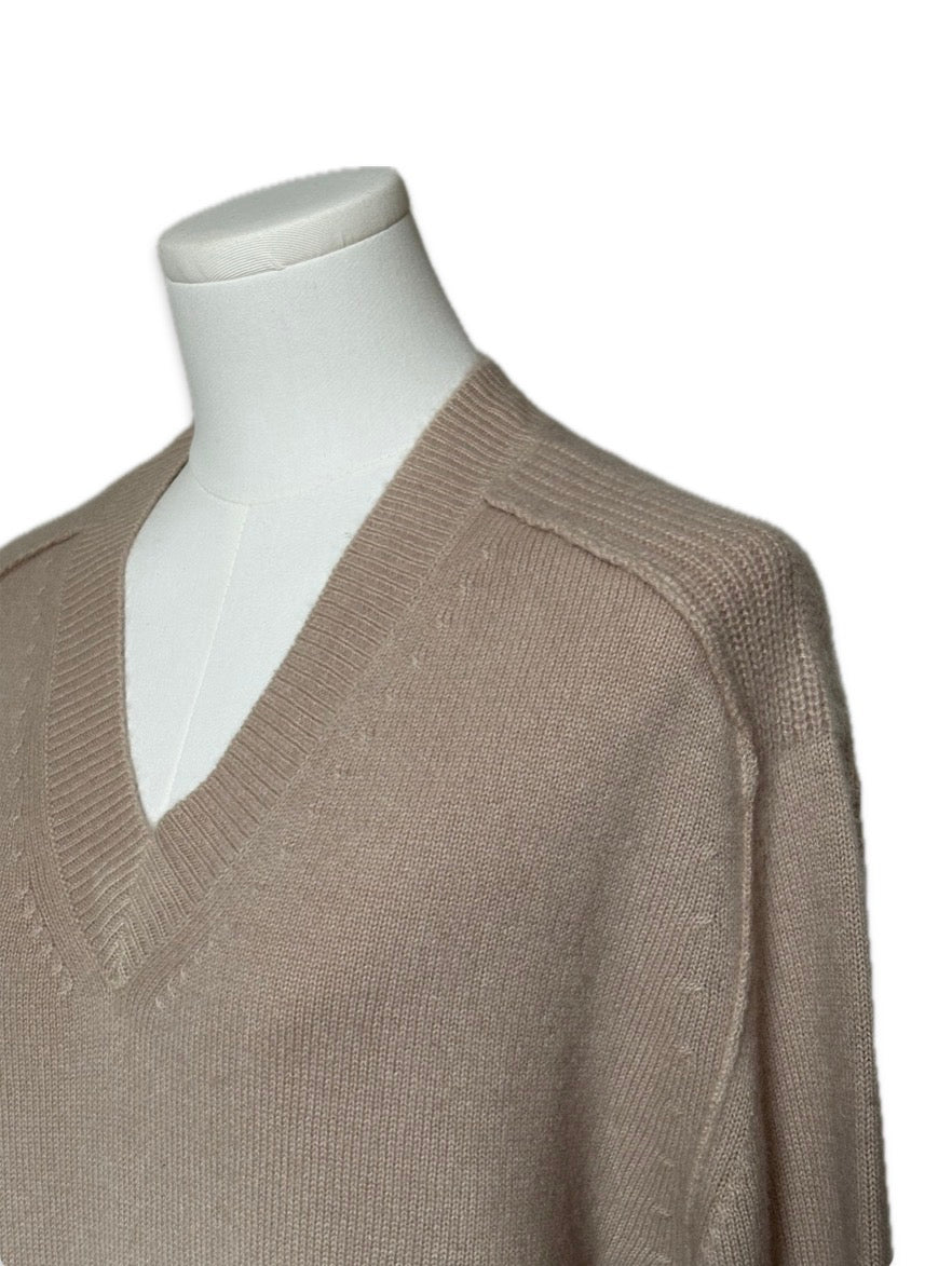 Chiara Cashmere Sweater – Taupe & Ivory Ombré