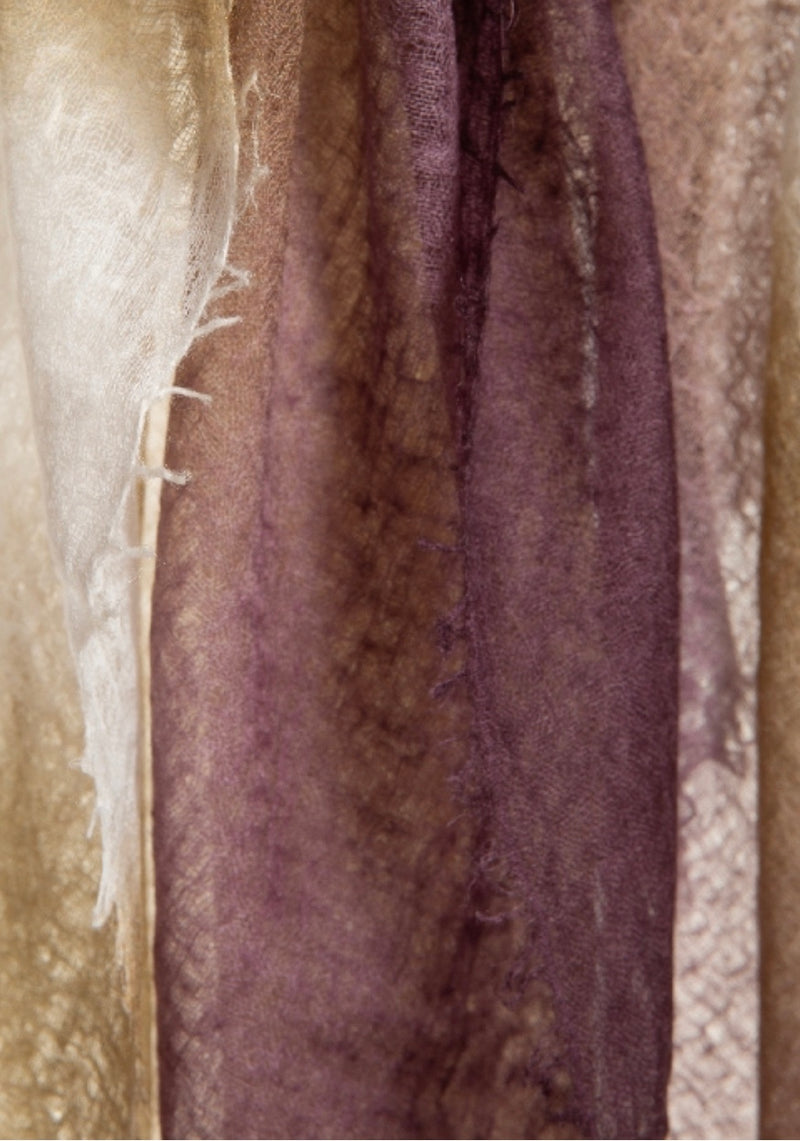 Sasha Stripe Dip-Dye Cashmere Shawl