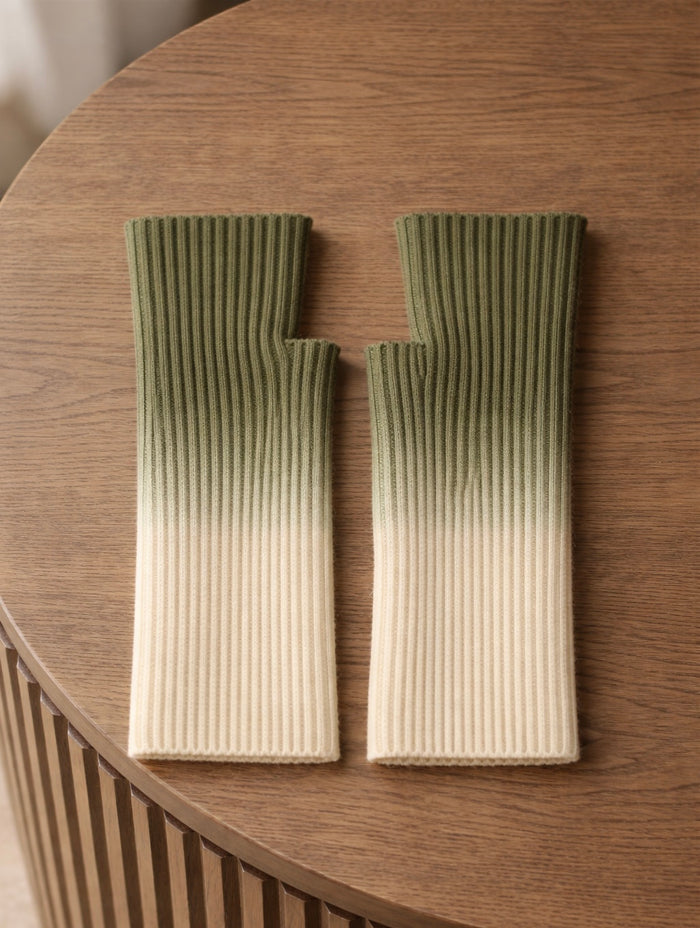 Eleni Dip-Dyed Cashmere Wrist Warmers