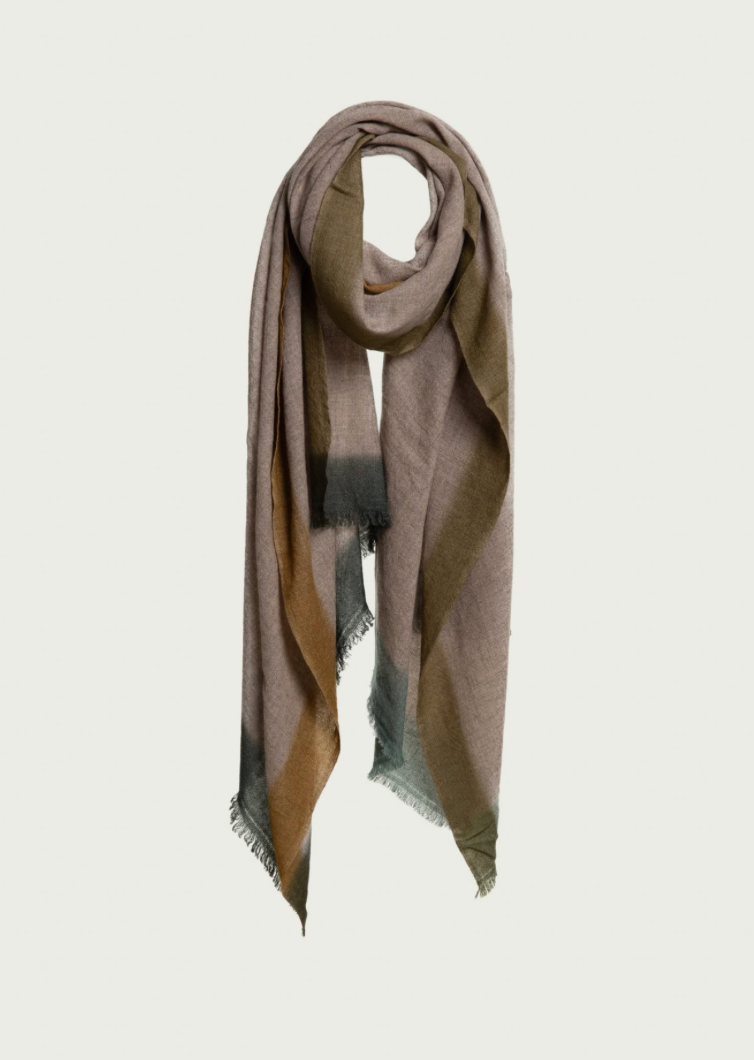 Bibi Handwoven Natural Cashmere Ombre Scarf – Melange & Dip-Dyed Shades