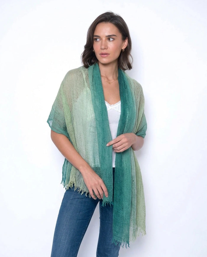 Luca Superfine Cashmere Scarf – Ocean Fern
