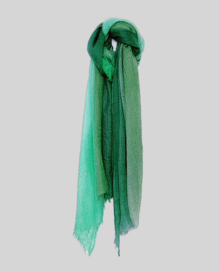 A beautifully crafted dip dye scarf, showcasing vibrant colors blending seamlessly for a unique and stylish accessory