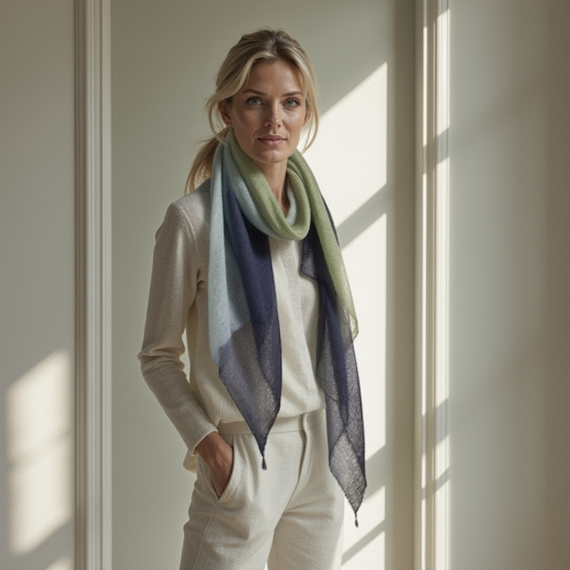 Ari Superfine Dip-Dyed Cashmere Scarf