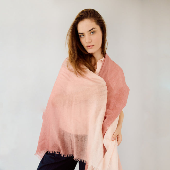 Luca Superfine Cashmere Shawl - Dip Dyed