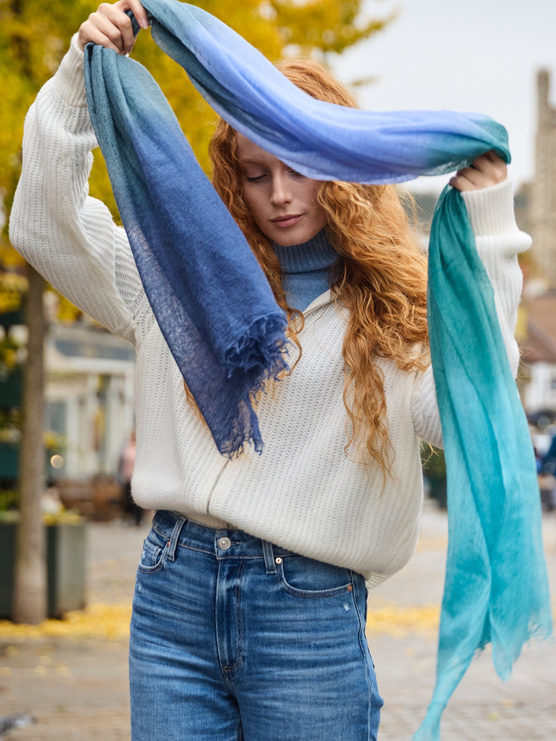 Ari Superfine Dip-Dyed Cashmere Scarf