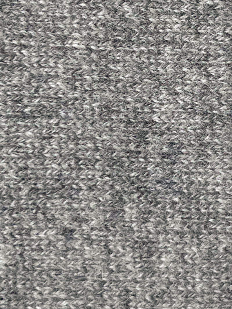 Alicia ribbed cashmere cardigan in slate grey – with white contrast trim- 100% Cariaggi yarn, made in Italy
