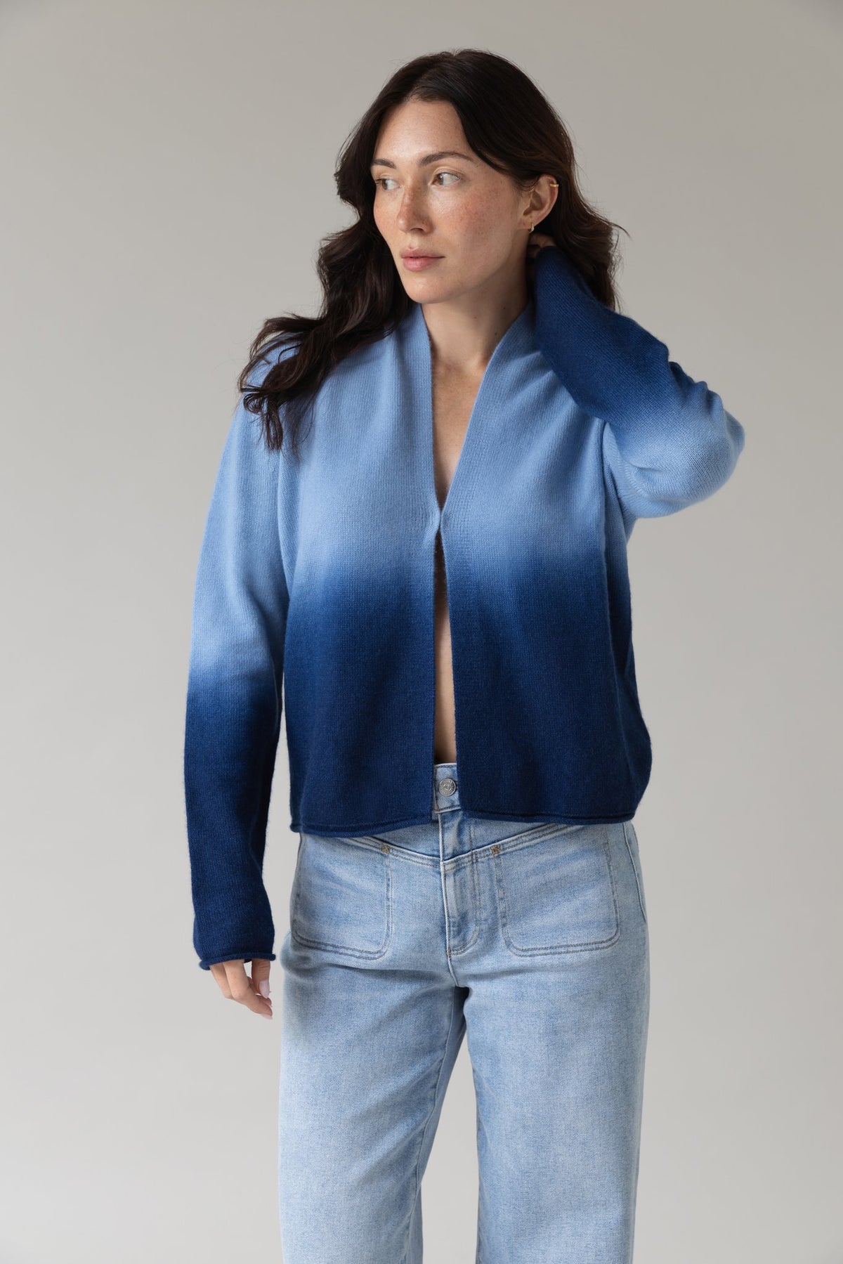 Stella Cashmere Cardigan – Blue Ombré